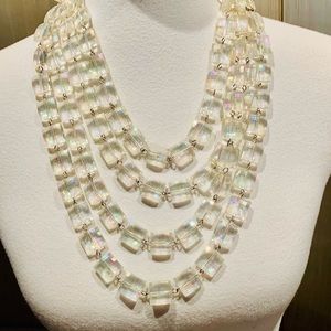 Iridescent bib necklace